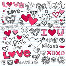 Love Hearts Valentine's Day Doodles