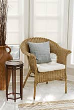 Home Decor - Wicker Chair in Sun room