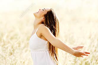 Freedom vitality carefree lifestyle woman