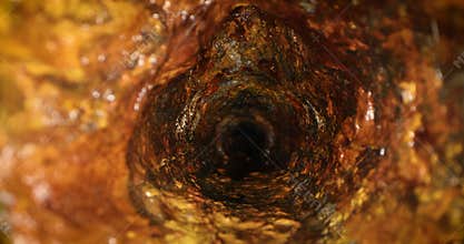 Sliding inside old dirty sewer line pipe