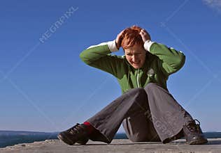 Distraught woman