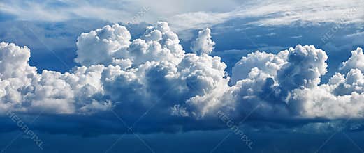 Large cumulus cloud - a panoramic photo