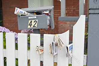 Full Broken Mailbox Junk Mail