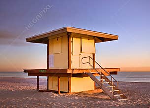 Lifeguard house in Hollywood Beach Florida