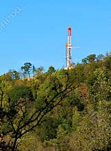 Natural Gas Drill on Mountain Slope