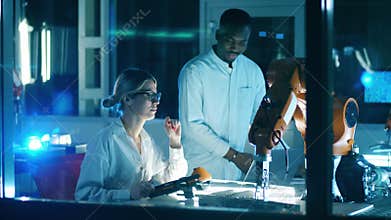 Robotic mechanism is being studied by engineering colleagues