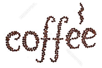 Coffee beans word
