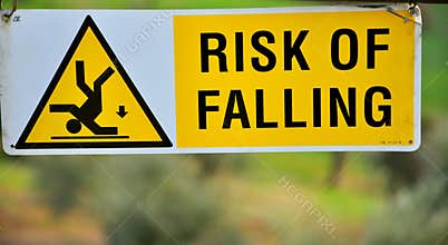 Risk of falling sign