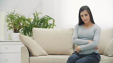 4k video of pregnant woman hugging her belly