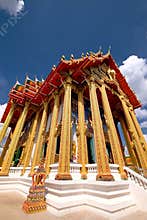 Magnificent Buddhist temple soars into blue sky