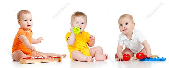 Children playing with musical toys