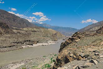 Spectacular Landscape to the Mountain Lake in Gilgit Baltistan