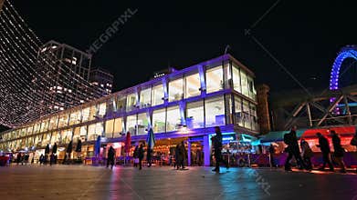 PANNING shot at The Southbank Centre at night