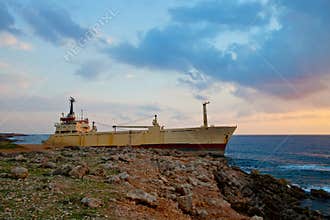 Freighter aground