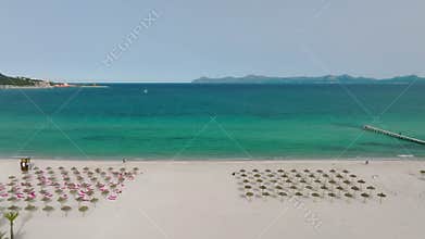 Aerial view of the beach in Palma de Mallorca