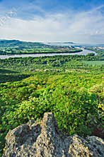 View from Burda mountains over river Danube