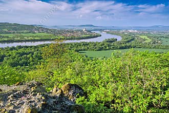 View from Burda mountains over river Danube