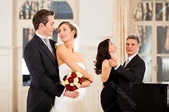 Bride and groom dancing the first dance