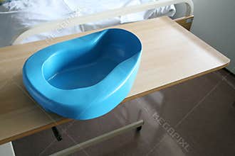 Bedpan on a table