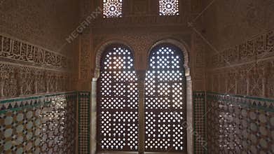 Magnificent moorish interior in Alhambra palace