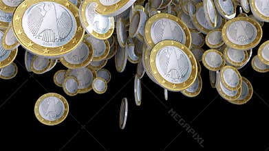 Falling euro coins
