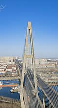 Aerial view of Haihe Bridge in Tianjin Binhai New Area