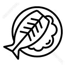 Australian fish icon outline vector. Food chicken