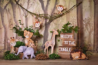 Jungle cute animals 3d custom decor