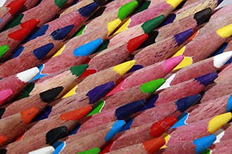 Colorful Pencils Radial Arrangement Background, Creative Art Design