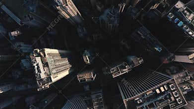 Aerial view city central park, trains, buildings and skyscrapers in New York during the day under blue skies. Best New