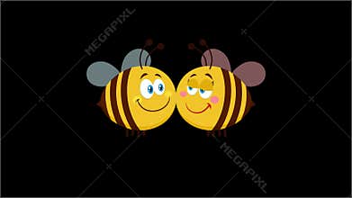 Bee Cartoon Characters Couple In Love