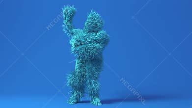 3d character funny dancing Hip Hop, Opening show. 3d render