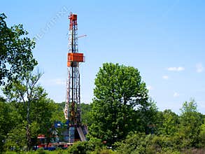 Natural Gas Drill in Dense Forest