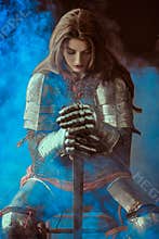 Leaning on the sword
