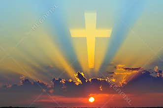 Cross on sky