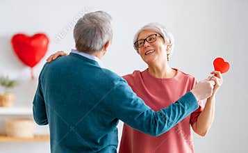 Elderly couple on valentine\'s day