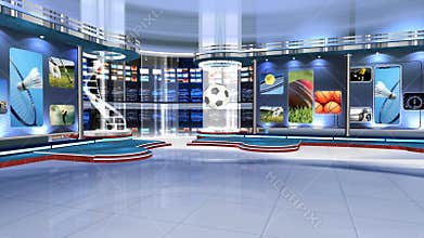 Virtual Sports Studio Set Background