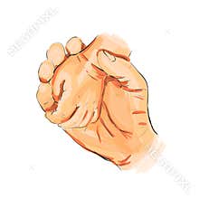 Happy Father&#x27;s Day. Father holding child&#x27;s hand