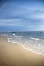 Atlantic ocean beach scene.