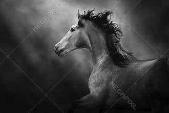 White andalusian horse portrait