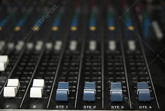 Sound mixer board faders