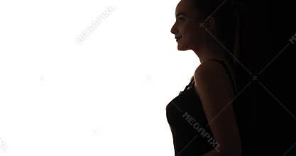 woman silhouette female empowerment profile happy