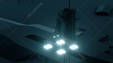 Rocket Launch Area hud hologram scanning