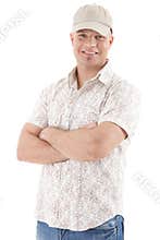 Handsome guy in baseball cap