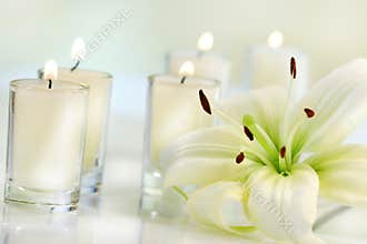 Lily flower with candle