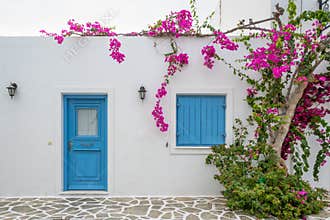 Greek house with blue doors