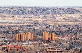 Aerial view of Boulder, Colorado, from Panorama Point