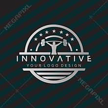Vintage style idea healthy life with sport equipment vector illustration fitness Gym logo