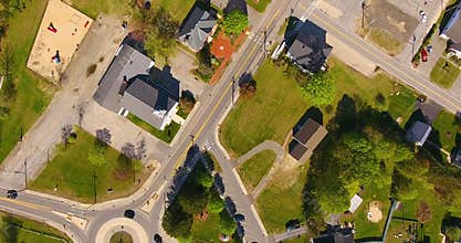 Pelham town aerial view, New Hampshire, USA