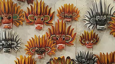 Srilankan handicrafts of faces expressions
